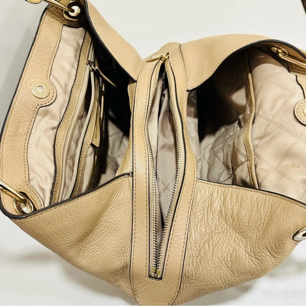 MICHAEL‎ KORS Shoulder Bag Leather 3-Section Gold Chain Leather Straps Purse